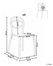 Set of 4 Garden Chairs COVOLO Off-White_1017287