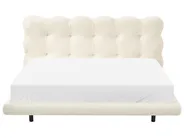 Bett mit Lattenrost Bouclé SOULISSE 160 x 200 cm Cremeweiß_992676