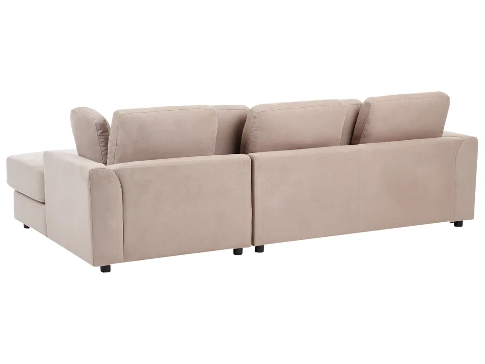 Corner Sofa 4 Seater KOHLO with Ottoman Fabric Taupe Left Hand_945155