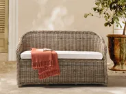 Garden Bench with Cushion SUSUA 150 cm Rattan Natural_957501