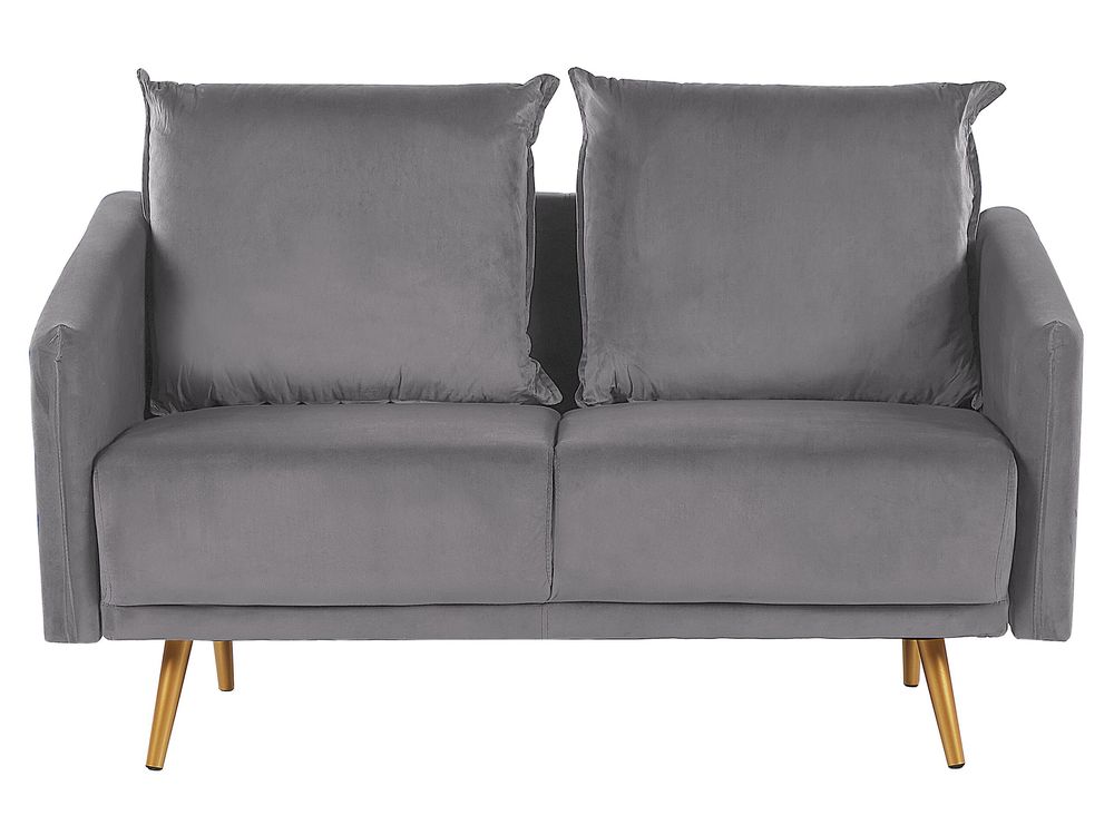 Sofa 2 personers MAURA Velour Grå