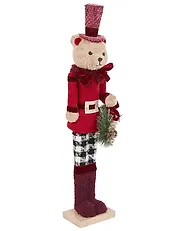 Zestaw 2 figurek dekoracyjnych MATALA 61/64 cm Niedźwiedź Renifer Czerwony_1156700