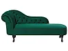 Left-Hand Chaise Longue NIMES Velvet Dark Green
