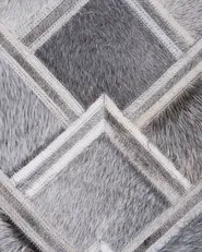 Tappeto AGACLI Grigio 160 x 230 cm Pelle naturale_689273