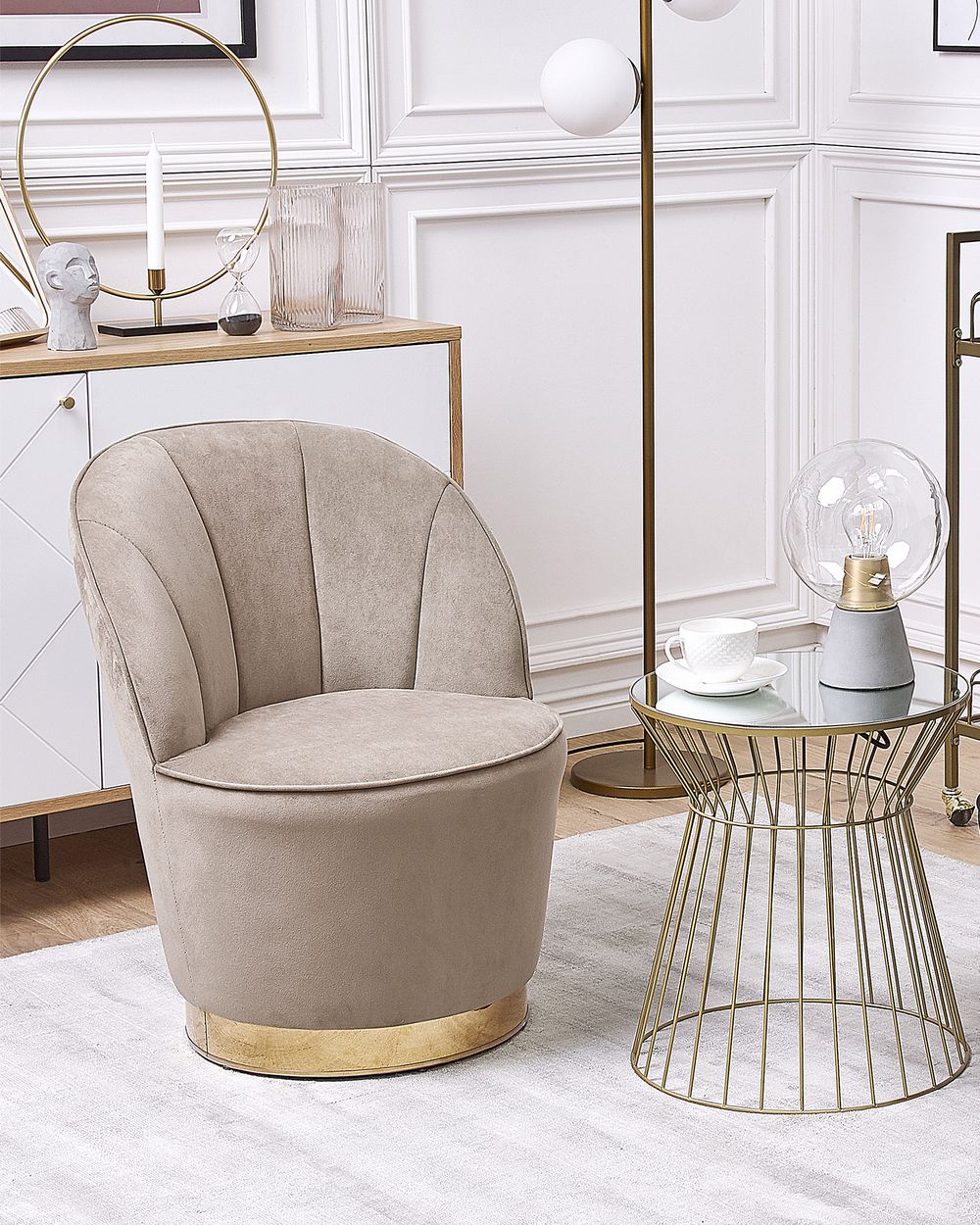 Armchair ALBY Velvet Beige Beliani