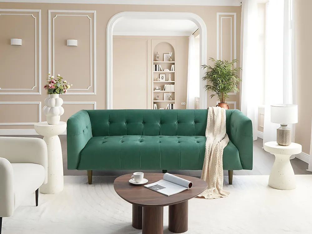Sofa 3 Seater BYSKE Fabric Green_1184030