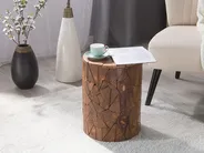 Tavolino DAWSON Legno di teak Marrone_735982
