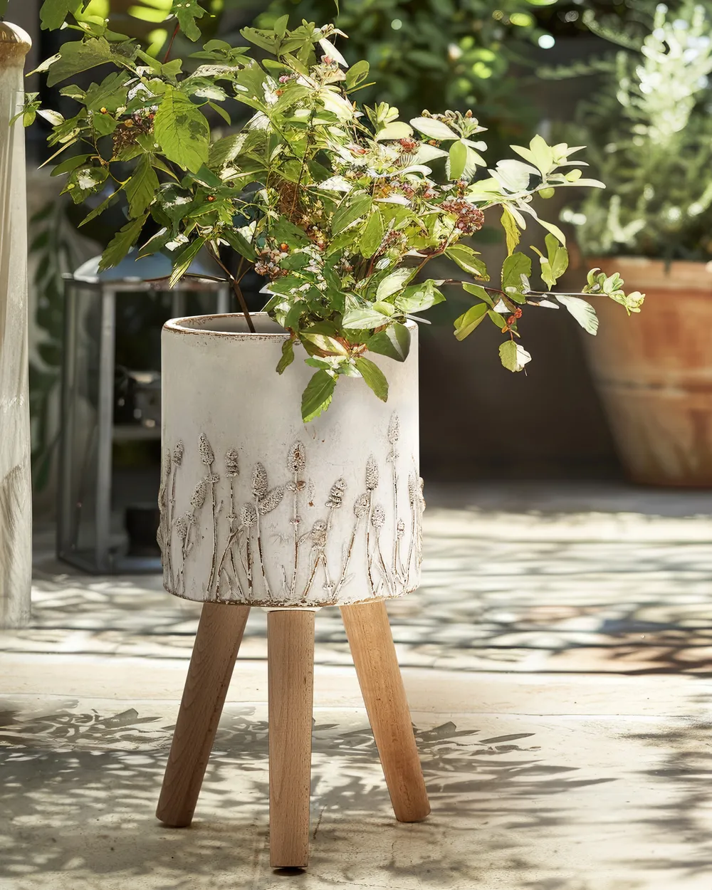 Donica na nóżkach JANINA 24 cm Złamana biel_979967