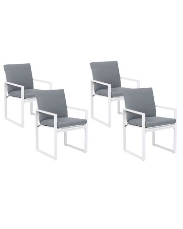 Zestaw 4 krzeseł ogrodowych szary PANCOLE