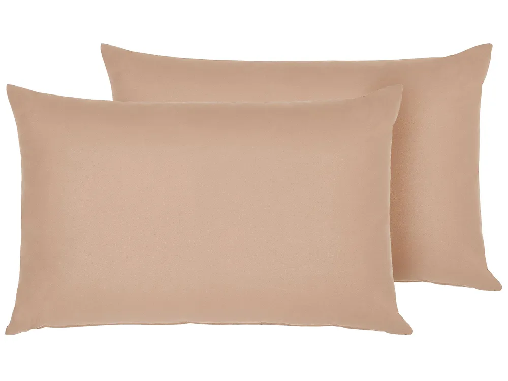 Coussins De Palette Lot De 2 Beige Tissu - Coussins De Terrasse - Coussins Exterieurs - Coussins