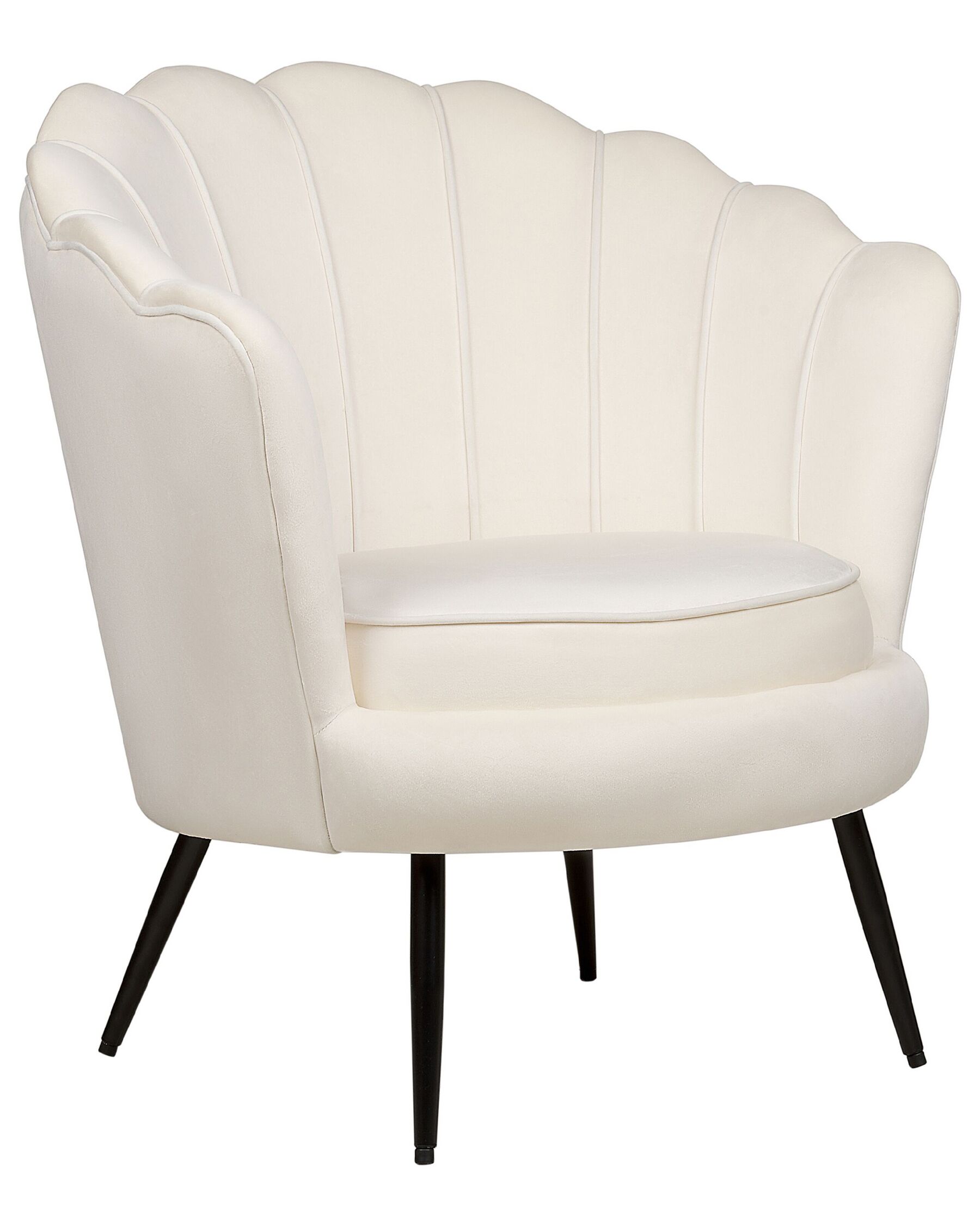 Fauteuil fleur en velours blanc cassé LOVIKKA_881497