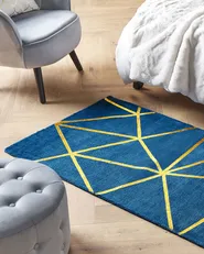 Tappeto HAVZA Blu 80 x 150 cm Viscosa_762379