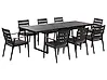 Conjunto de comedor exterior 8 plazas VALCANETTO/TAVIANO con cojines Metal Negro