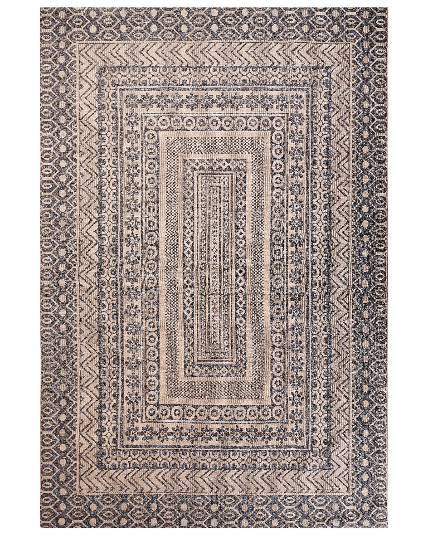 Teppich Jute beige / grau 200 x 300 cm geometrisches Muster Kurzflor BAGLAR_853409