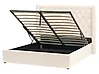 Ottoman Bed LUBBON Velvet Off-White 160 x 200 cm (EU King Size)
