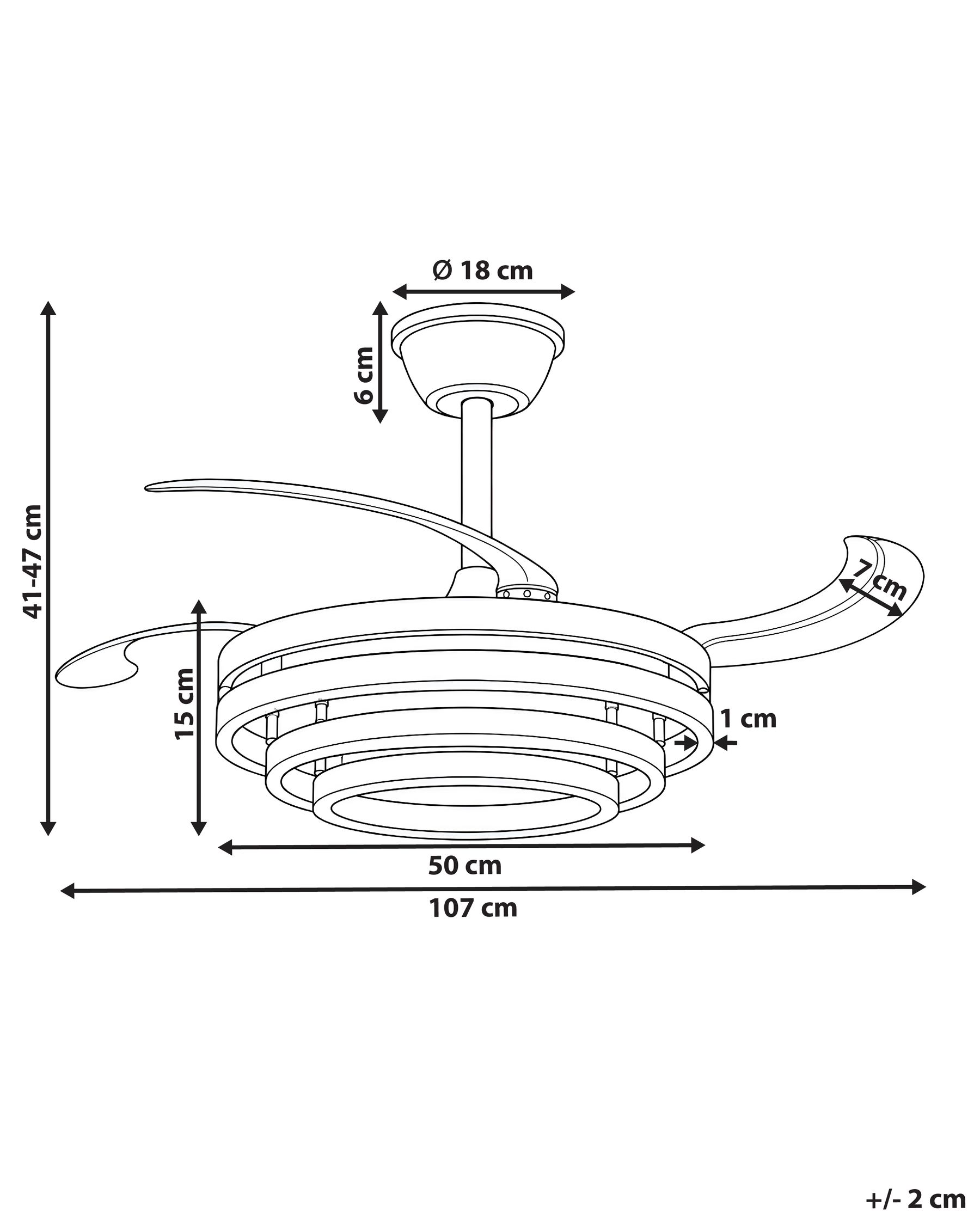Ceiling Fan with Light AUCILLA with Remote LED Gold_1125726