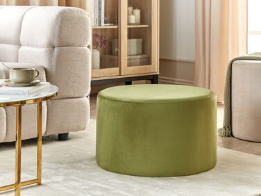 Velvet Pouffe Olive Green MILLEN