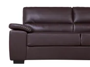 Sofa 3 Seater VOGAR Faux Leather Dark Brown_730018