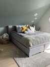 Letto boxspring matrimoniale in tessuto grigio chiaro 180x200cm ADMIRAL_832706