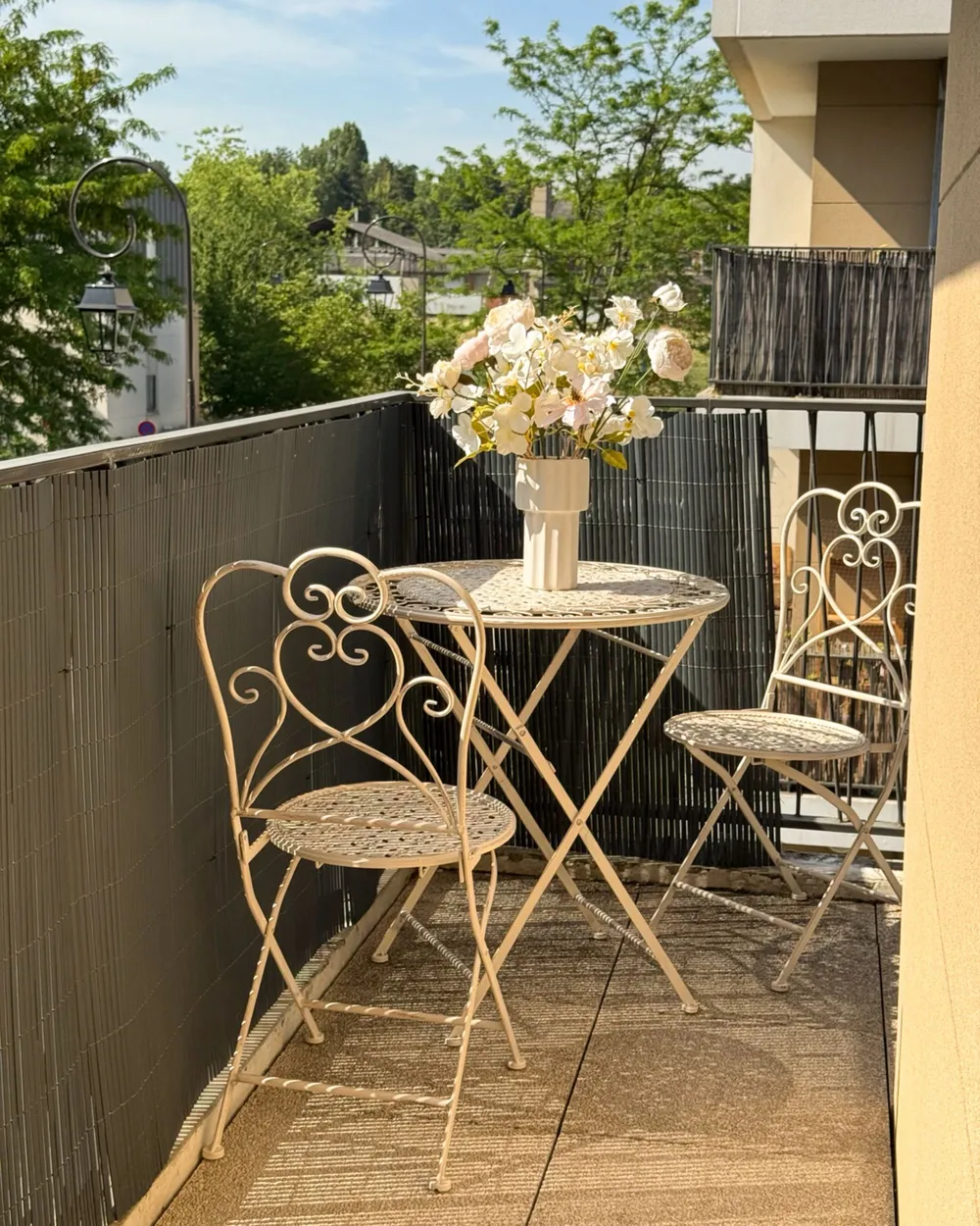 Bistro Set Folding TRIESTE Metal Light Beige_1085868