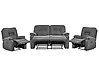 Manual Recliner Living Room Set 4 Seater BERGEN Fabric Graphite Grey