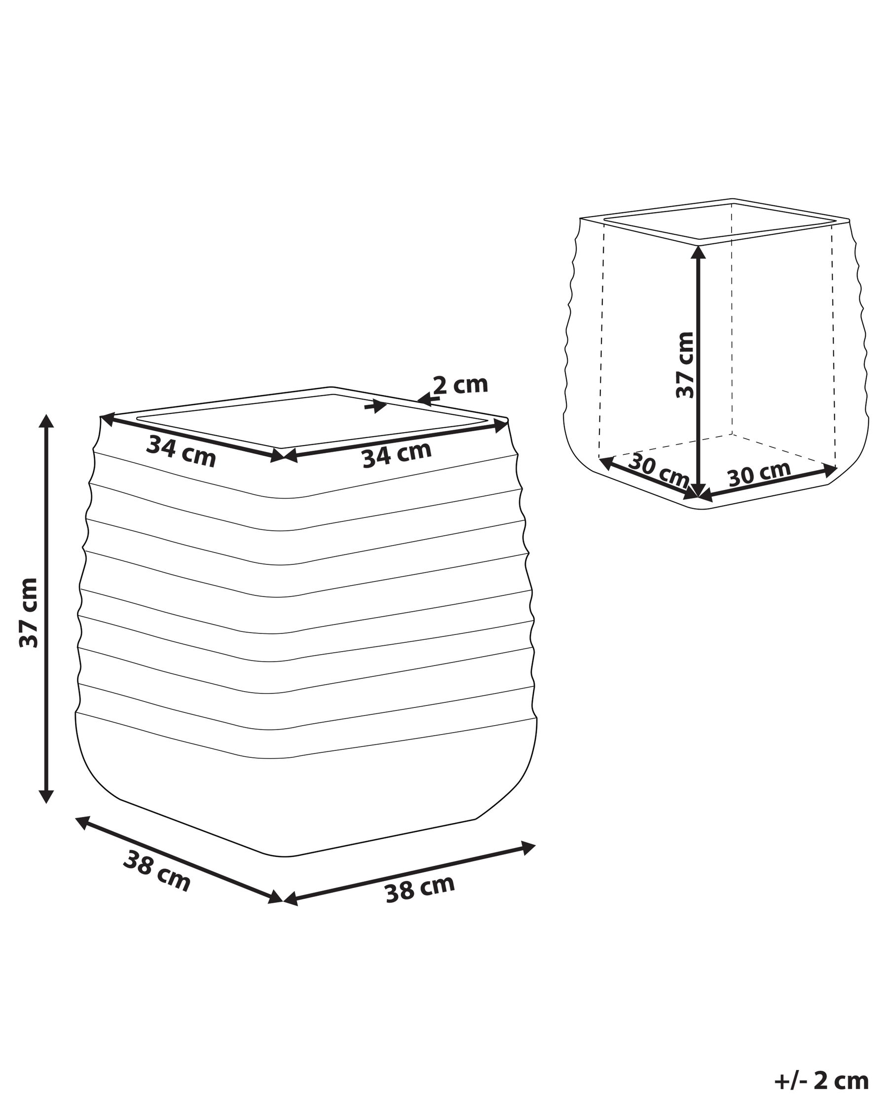 Plant Pot 38 x 38 x 37 cm Black PARIKIA_808314 Plant Pot 38 x 38 x 37 cm Black PARIKIA_808314