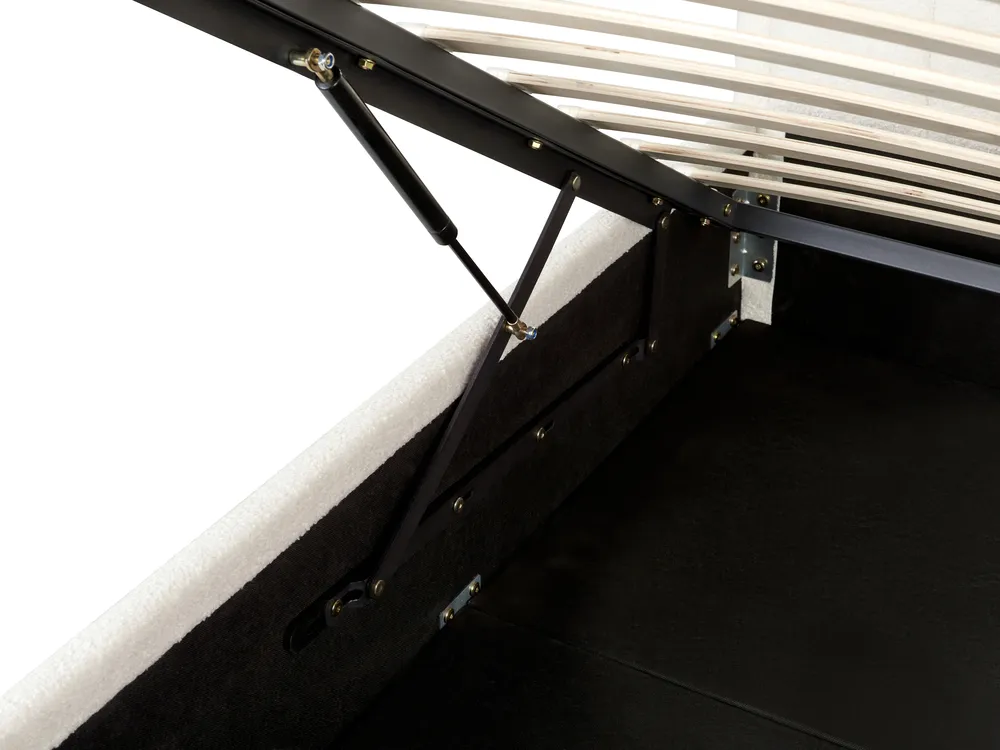 Bett mit Stauraum MONTLAUR Bouclé Weiß 160 x 200 cm_958492