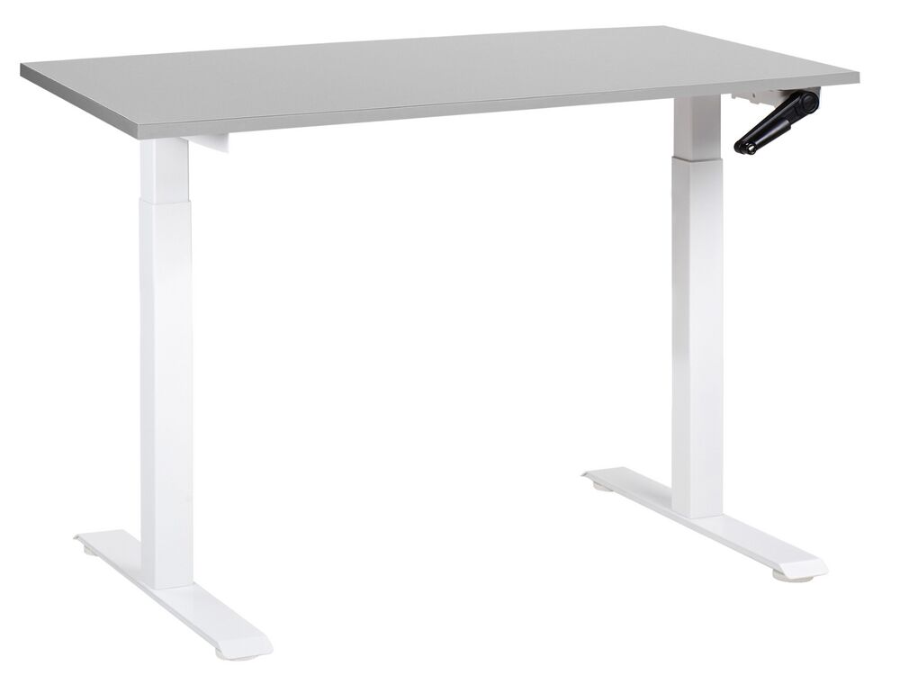 Handmatig verstelbaar sta-zit bureau DESTINES 120 cm 72 cm Grijs/wit