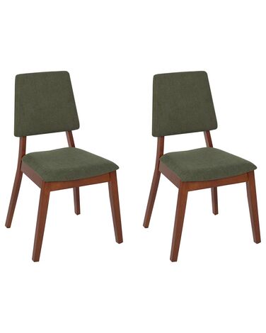  Set of 2 Wooden Dining Chairs Dark Green MERRILL 