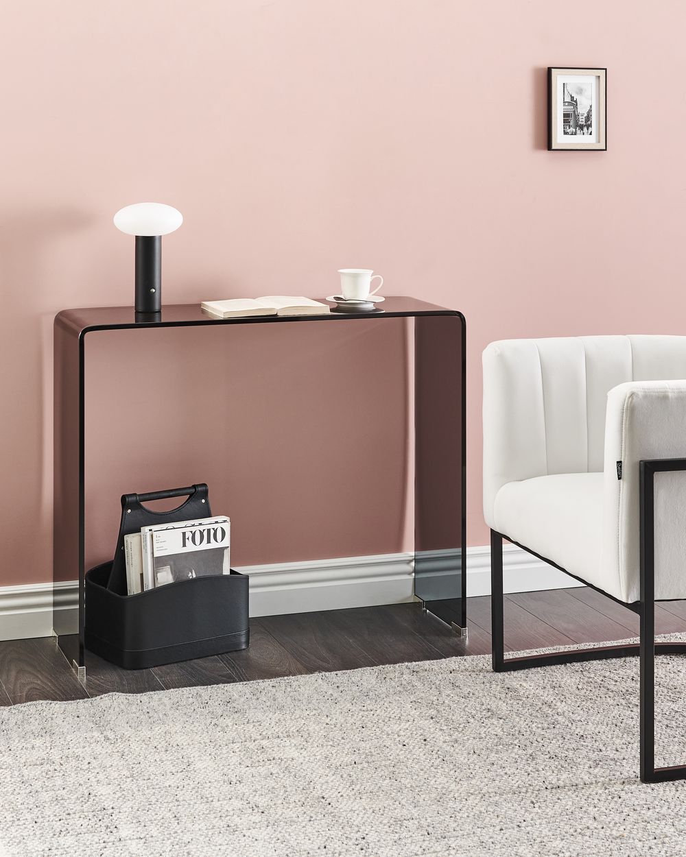 Console table black glass discount