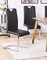 Set of 2 Dining Chairs PICKNES Faux Leather Black