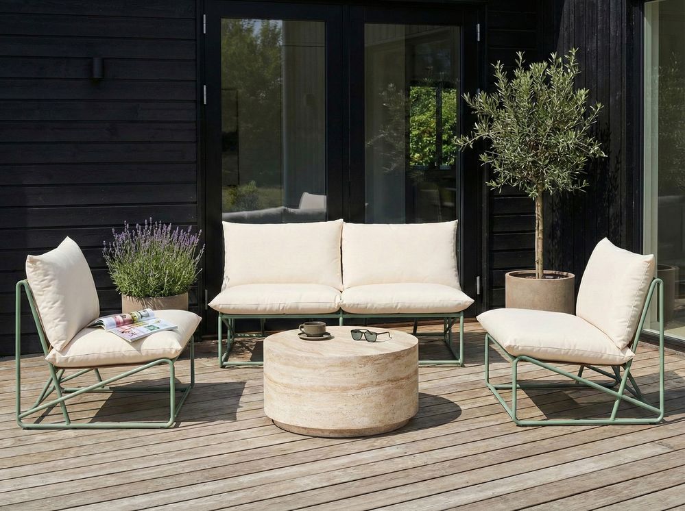 Gartensofa Set 4-Sitzer PICO Metall Grün