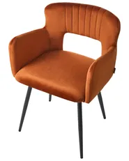Set of 2 Dining Chairs SANILAC Velvet Orange_1019445