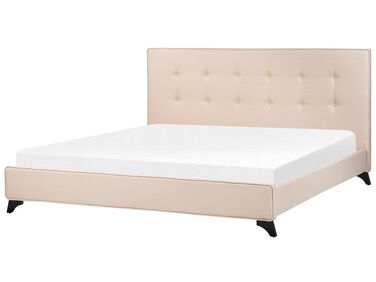 Béžová čalúnená posteľ 180 x 200 cm AMBASSADOR