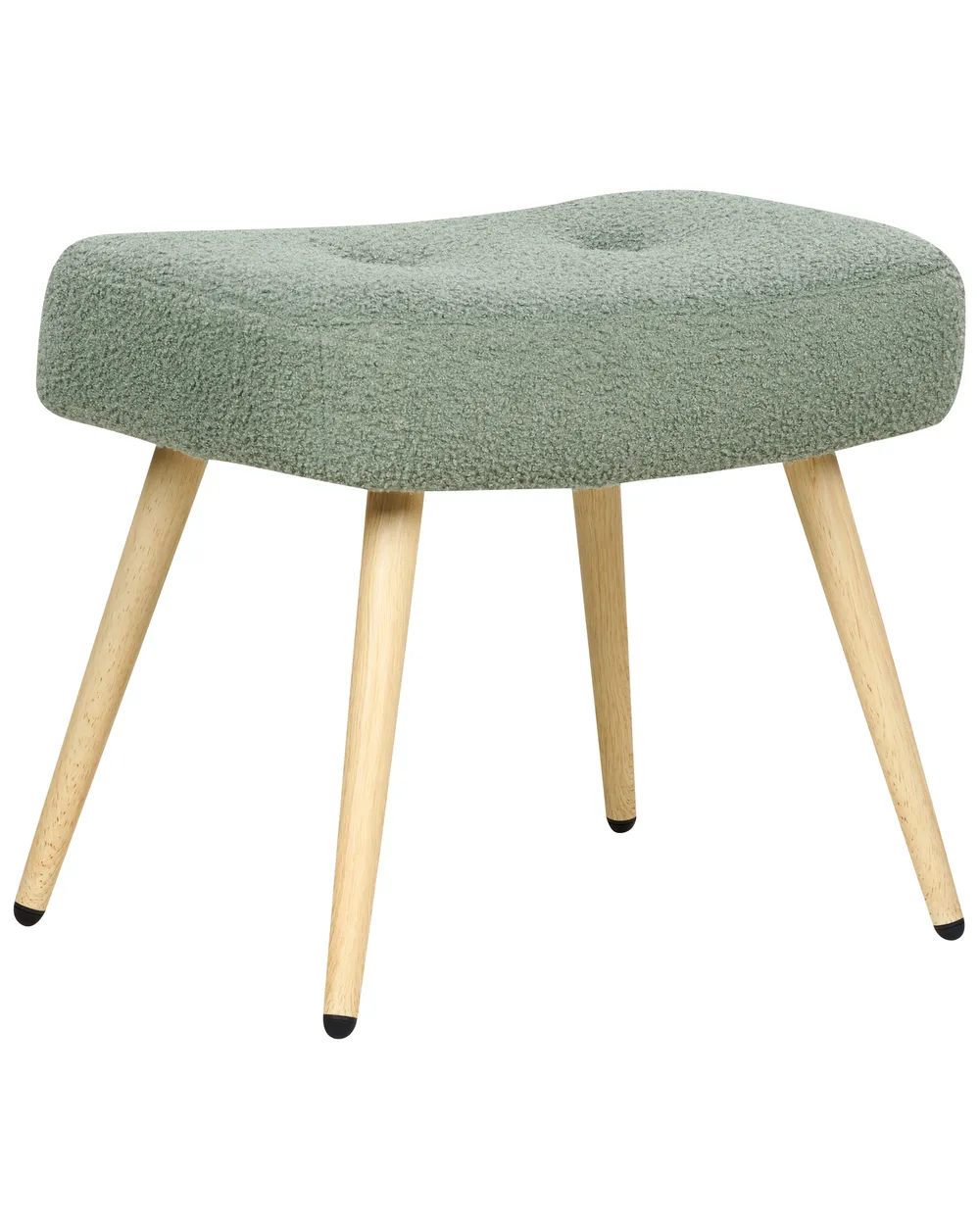 Poltrona Wingback VEJLE con poggiapiedi Bouclé Verde chiaro_901596