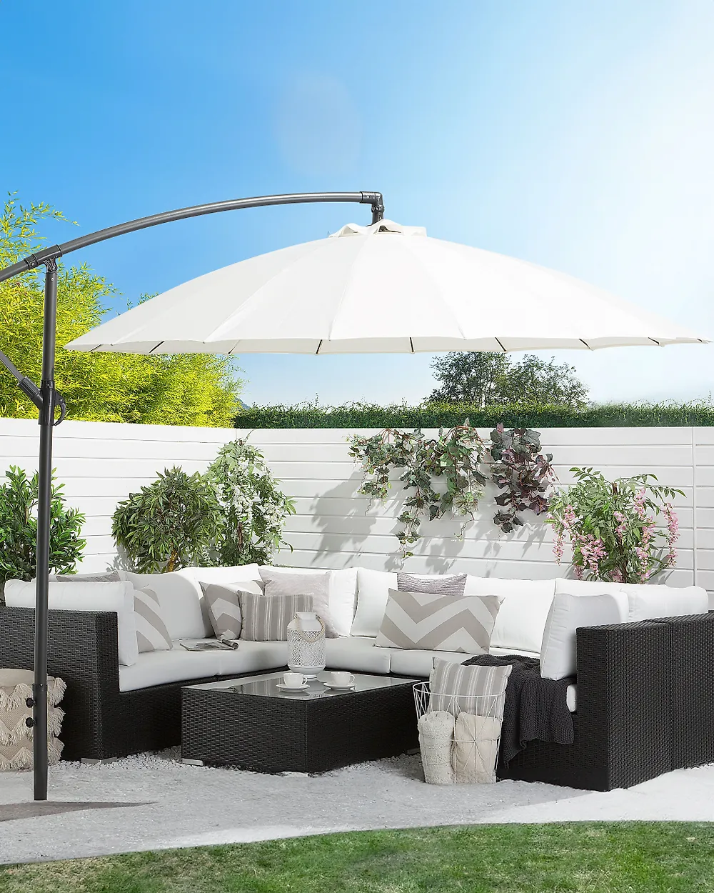 Cantilever Parasol 268 cm CALABRIA II Light Beige_1182409