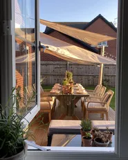 Garden Dining Set 6 Seater OLBIA with Cushions Beige_860485