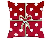 Zestaw 2 poduszek dekoracyjnych GUMDROP 45 x 45 cm Welur Czerwony Wzór świąteczny_1184006