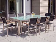 Garden Dining Table GROSSETO 220 cm 100 cm Cracked Glass Transparent_729412
