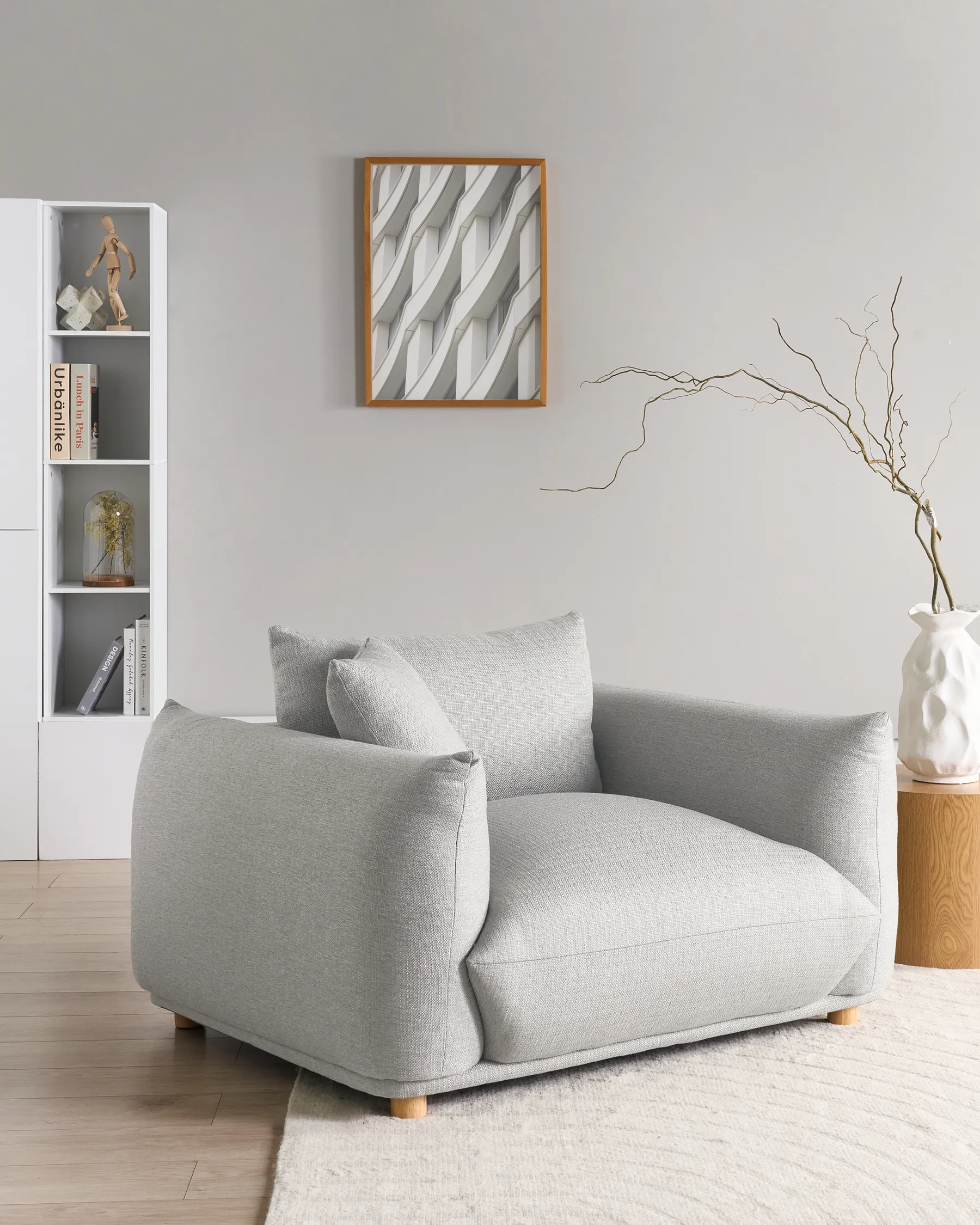 Poltrona LUVOS Tessuto Grigio chiaro_970172