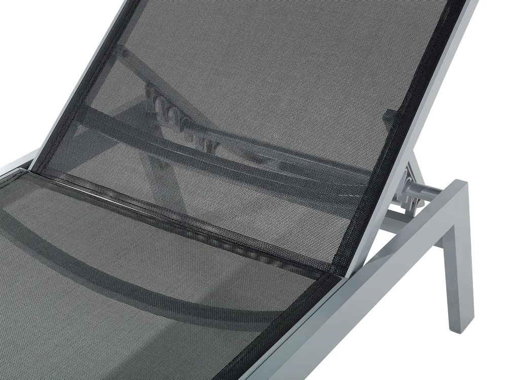 Sun Lounger CATANIA Reclining Metal Black_504999