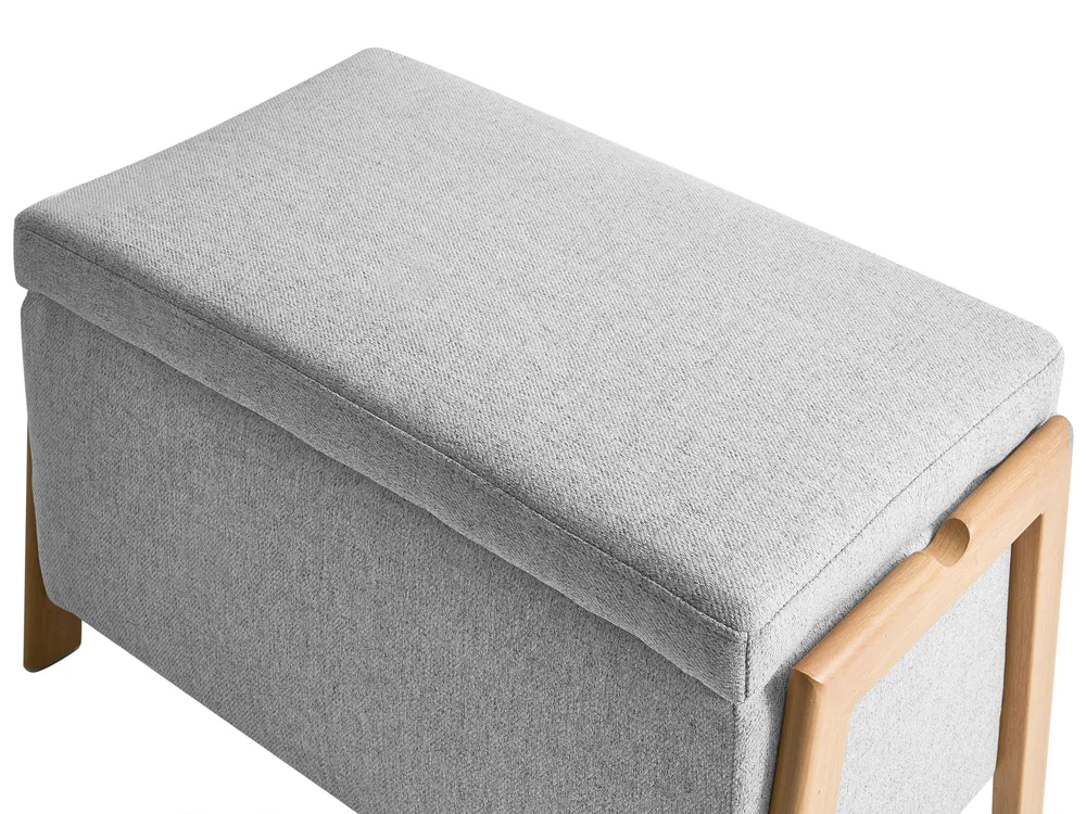 Set da salotto 3 posti EDLAND con Panca Tessuto Grigio chiaro_1040744