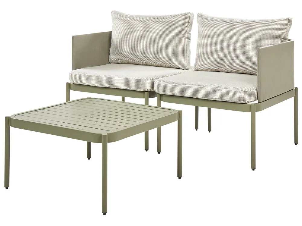 Garden Lounge Set with Table 2 Seater TERRACINA Metal Olive Green_863728