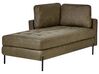 Right Hand Faux Leather Chaise Lounge Green REBAIS_935817