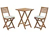 Bistro Set with Cushions Folding FIJI Acacia Wood Mint Green