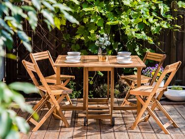 4 Seater Acacia Wood Foldable Garden Dining Set FRASSINE