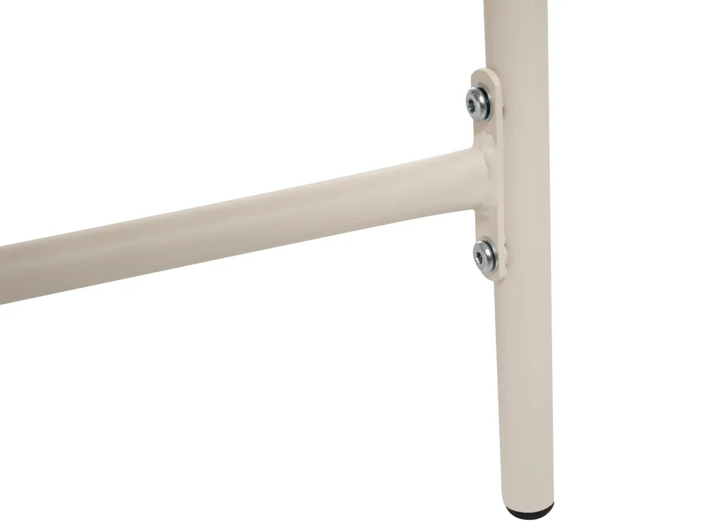 Sun Lounger with Cushion SEZZE Metal Light Beige_1131068