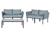 Lounge Set Stahl schwarz 5-Sitzer Auflagen dunkelgrau SKALA_934671