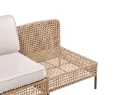 Sofa ogrodowa w kształcie U dla 6 osób OMEGANA Modułowy Technorattan Jasnobeżowy_1040778
