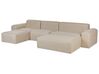 Lounge Set beige 7-Sitzer modular mit 2 Ottomanen BATTIFOLLO_933839